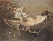 Giovanni Boldini A Reclining Nude on a Day-bed oil painting on canvas